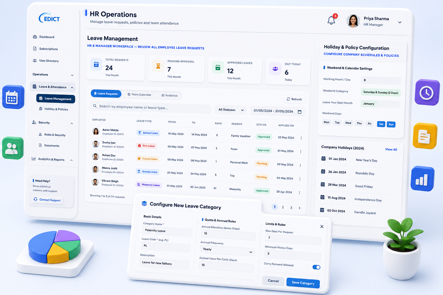 EDICT Leave Management screenshot